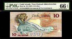 Cook Islands 10 Dollars 1987 PMG 66 EPQ UNC Pick # 4a S/N BAJ000002 Low #
