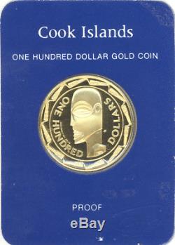 Cook Islands $100 1979 TANGAROA HEAD Gem Pf gold in sealed Franklin Mint cachet