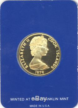 Cook Islands $100 1979 TANGAROA HEAD Gem Pf gold in sealed Franklin Mint cachet