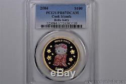 Cook Islands $100 Dollar 2004 1 Hello Kitty 1oz GOLD Coin PCGS PR 67 DCAM 0617