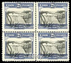 Cook Islands 1932 block of four showing CENTRE INVERTED superb MNH. SG 102 var