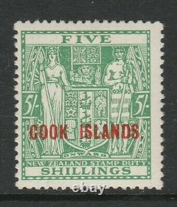 Cook Islands 1936-44 5/- Green SG 123 Mint