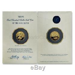 Cook Islands 1975 $100 Gold Proof Coin with blue cover SKU#7140