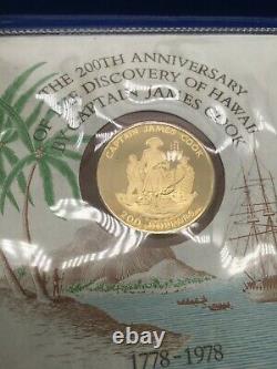 Cook Islands 1978 $200 Gold Proof Coin Captain James Cook 16.63g