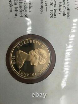 Cook Islands 1978 $200 Gold Proof Coin Captain James Cook 16.63g