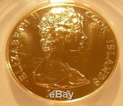 Cook Islands 1978 Gold $200 ANACS MS-69 Captain James Cook with Crew