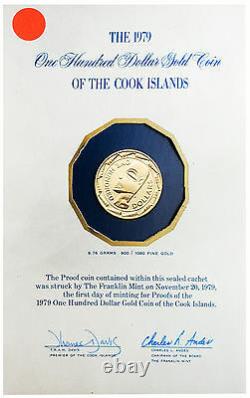 Cook Islands 1979 100 Dollars Gold Proof Coin