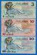 Cook Islands 1987 Matching Low Serial Set $3, $10, $20 P3a-5a, UNC Banknotes Shark