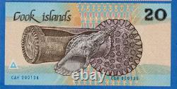 Cook Islands 1987 Matching Low Serial Set $3, $10, $20 P3a-5a, UNC Banknotes Shark