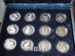 Cook Islands. 1991 Endanged Wildlife -12 Silver Coin Set. Proof in Original case