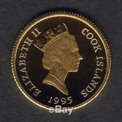 Cook Islands. 1995 Gold 20 Dollars. Captain Cook. 1.224gms. 9999 gold. Proof