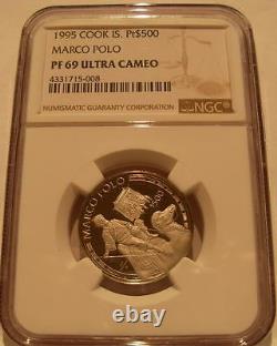 Cook Islands 1995 Platinum $500 NGC PF69UC Marco Polo Mintage 1000