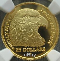 Cook Islands 1996 Gold 25 Dollars NGC PF-69 Ult. Cameo Olympic National Park