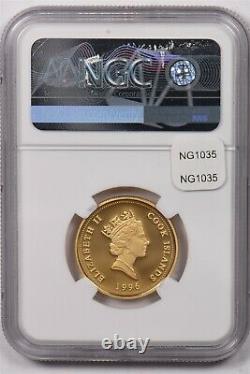 Cook Islands 1996 P 100 Dollars gold NGC Proof 69UC Mickey Mouse colorized. 0.48o
