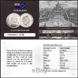Cook Islands $2 Dollars 1/2 oz. Silver Proof 3 PCS Coin Set, Popes Canonization