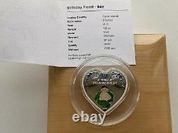 Cook Islands, 2 Dollars Birthday Heart Boy, silver coin, 1/2 Oz 2013 year