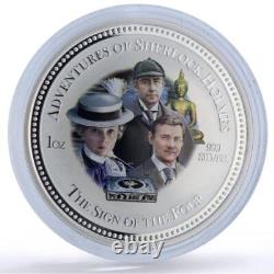 Cook Islands 2 dollars Sign Four Sherlock Holmes Movies Cinema silver coin 2007