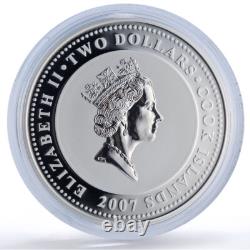 Cook Islands 2 dollars Sign Four Sherlock Holmes Movies Cinema silver coin 2007