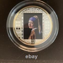 Cook Islands $20 2014 Masterpiece Art Girl With A Pearl Earring 3oz Silver