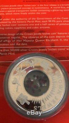 Cook Islands 2002 Crown Jewels. 999 Silver Locket Coin Perth Mint Rare $1