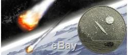 Cook Islands 2007 5$ BRENHAM PALLASITE Proof Silver Coin Real Meteorite Insert