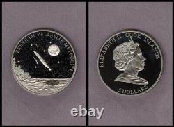 Cook Islands 2007 $5 Silver Proof Coin Brenham Pallasite Meteorite Palladium
