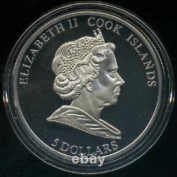 Cook Islands 2007 $5 Silver Proof Coin Brenham Pallasite Meteorite Palladium COA