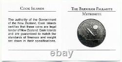 Cook Islands 2007 $5 Silver Proof Coin Brenham Pallasite Meteorite Palladium COA