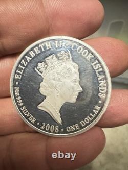 Cook Islands 2008 $1 Australia 1938 Crown 1oz 999 Silver Proof