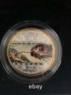 Cook Islands 2008 $20 Masterpice of Art- Creation of Adam Michelangelo 3oz Sv Cook Islands 2008 $20 Masterpice of Art- Creation of Adam Michelangelo 3oz Sv