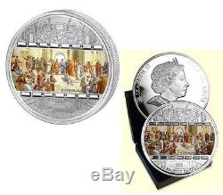 Cook Islands 2008 20$ Masterpieces of Art School of Athens 3oz Proof Silver Coin