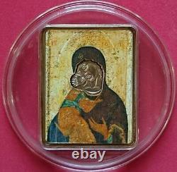 Cook Islands 2008 $5 Icon ANDREI RUBLEV's THEOTOKOS Of VLADIMIR Silver Coin