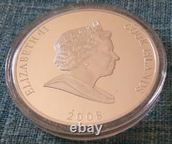 Cook Islands 2008 Year of The Rat / Mouse silver 5 oz 25 dollar color box/coa