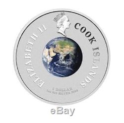 Cook Islands 2009 1$ First Man On The Moon 1969 1Oz. 999 Proof Silver Coin