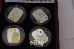 Cook Islands 2009-2011 4x5$ Vatican Art Siilver Coin Set with Swarovski
