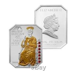 Cook Islands 2009-2011 4x5$ Vatican Art Siilver Coin Set with Swarovski
