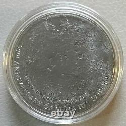 Cook Islands 2009 5$ MOON LUNAR METEORITE Antique Silver Coin