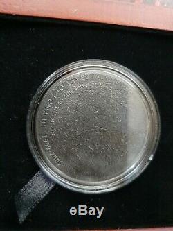 Cook Islands 2009 Lunar Moon $5 Silver proof with inc part real Meteorite
