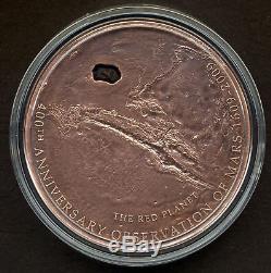 Cook Islands 2009 Mars Meteorite Insert NWA 295 $5 Silver Copper-Plated COA