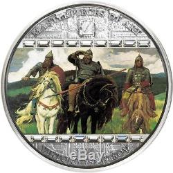 Cook Islands 2010 20$ VASNETSOV Three Bogatyrs Masterpieces Art 3 Oz Silver Coin