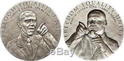 Cook Islands 2010 $5 Barack Obama and Martin Luther King 2x 25g Silver Coin Set
