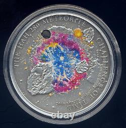 Cook Islands 2010 HAH 280 Meteorite Insert Colored Silver $5 Proof Coin COA