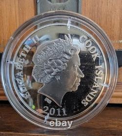 Cook Islands 2011 1 OZ Five Continents $10 Biggest Proof Silver Actual Coin