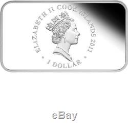 Cook Islands 2011 $1 Year Of The Rabbit 4 X 1 Oz Silver Proof Rectangle Coin Set
