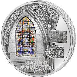 Cook Islands 2011 10$ Seville Cathedral Windows Of Heaven Proof Silver Coin