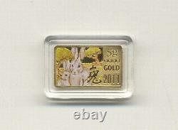 Cook Islands 2011 $10 THE YEAR OF THE RABBIT 5 gr Proof Gold Coin