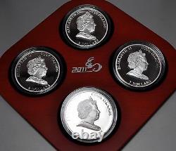 Cook Islands 2011 4x2$ Lunar The Year of the Rabbit 4 x20g Silver Proof Coin Set