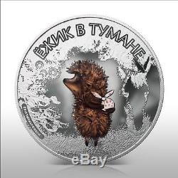 Cook Islands 2011 $5 Cartoon Hedgehog in the fog 1Oz Silver Coin Mintage 2000