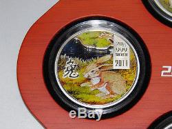 Cook Islands 2011 Lunar THE YEAR OF THE RABBIT 4 Coin 4 x 20 g Silver Set SALE