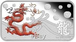 Cook Islands 2012 1$ Year of the Dragon Rectang Proof 4 x 1 Oz Silver Coin Set